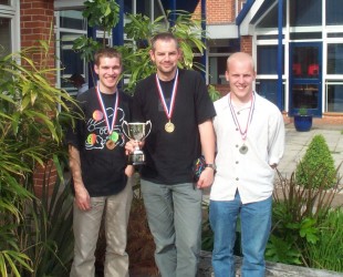 The top three with their medals